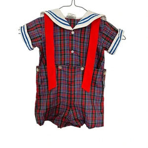 VTG C.I. Castro & Co. Sailor Outfit Shirt Buttons on to Bottoms Size 24 Months